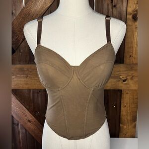 Mono B Brown Sheer Crop Top Women’s Large